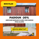Promotion arrivage bardage Padouk claire-voie