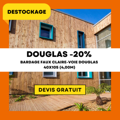 Derniers mètres de Douglas faux claire-voie – profitez du déstockage