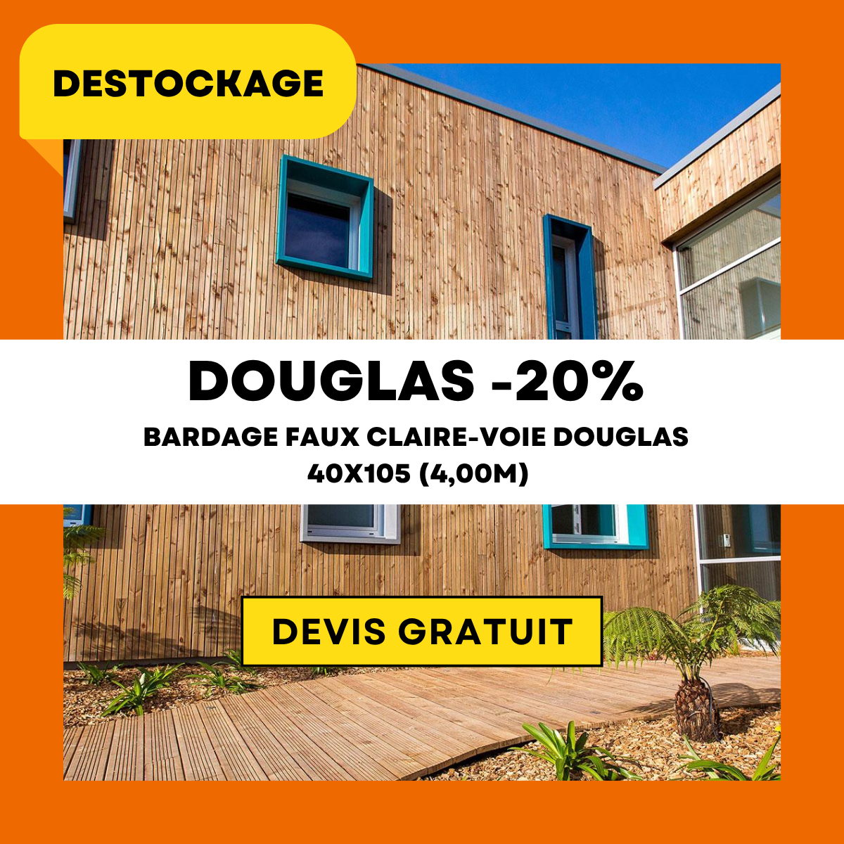 Derniers mètres de Douglas faux claire-voie – profitez du déstockage Derniers mètres de Douglas faux claire-voie – profitez du déstockage